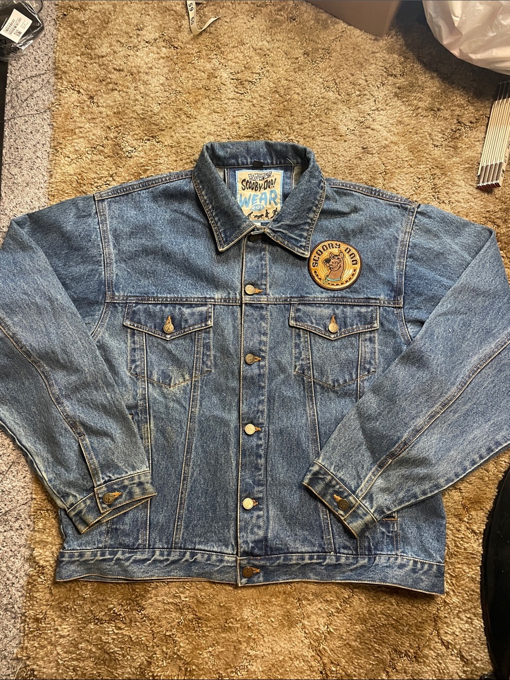 Vintage Scooby Doo Where Are You Denim Jean Jacket Size Large